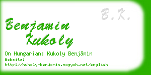 benjamin kukoly business card